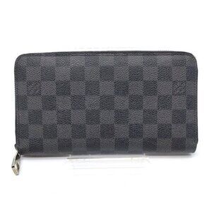 Authentic Louis Vuitton Organizer Damier Graphite Zippy Wallet 335-033022